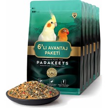 Gold Wings Premium Paraket Yemi 6'li Set - 6 x 1 kg (Toplam 6 Kg) - Doğal Tohum, Tahıl ve Vitaminl