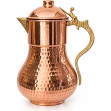 Copper Empire El Dövmesi Klasik Bakır Sürahi 2 L 1 mm Saf Bakır 27 cm Sofra Sunumuna Uygun