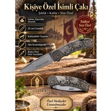 Kalemhane Kişiye Özel Sultan Alparslan Desenli Katlanabilir Çakı