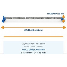 Meepo Faz–nötr Barası 42 Girişli 160 Amper (6X35 Mm² + 36X16 Mm²) 45 cm Kalay Kaplı 11X15MM 1 Ad.