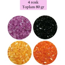 Dolozena Kesme Cam Boncuk 2mm - 4 Renk - Toplam 80 Gram - BNC437