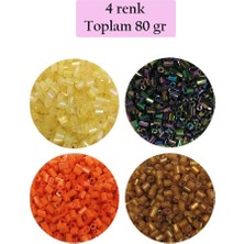 Dolozena Kesme Cam Boncuk 2mm - 4 Renk - Toplam 80 Gram - BNC435