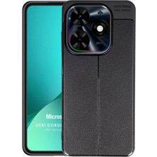 Tecno Spark 20 Pro Kılıf Deri Dokulu Silikon Siyah [spark 20 Pro ile Uyumlu Kılıf - Siyah]