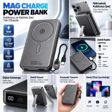 Jolita iPhone 16 Pro Uyumlu Manyetik Kablosuz Powerbank Standlı, Dijital Göstergeli Taşınabilir Hızlı Şarj Cihazı