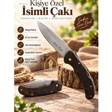 Kalemhane Kişiye Özel Isimli Ahşap Kabzalı Katlanabilir Çakı 22 cm