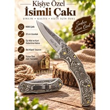 Kalemhane Kişiye Özel Üç Hilal ve Kurt Temalı N690 Çakı