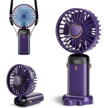 Taşınabilir El Vantilatörü, Tip-C Şarj Edilebilir, LED Ekranlı 4000MAH Pille Çalışan Fan, 9