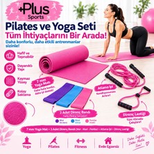 Plus Sport 7 mm Pilates Minderi + 3'lü Direnç Bandı + Atlama Ipi + Kelebek Direnç Lastiği