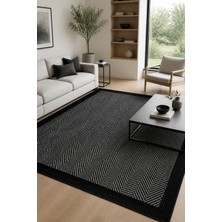 Cinka Home Iris Gri Siyah Sisal Dokulu Leke Tutmaz Silinebilir Robot Süpürge Evcil Hayvan Dostu Salon Mutfak Ot