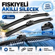 Solezon Maybach Tipi Fıskiyeli Akıllı Silecek Seti 2 Adet 14 Adaptörlü Ölçü: 700X650