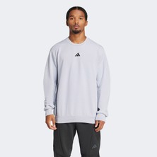 adidas Designed For Training Crew Erkek Gri Antrenman Sweatshirt.-
