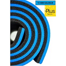Plus Sport 15 mm En Kalın Egzersiz Pilates Minderi Kamp Yoga Mat Çift Taraflı 180X60 Pembe Siyah Mavi