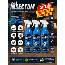 Avcı Insectum 3 Adet  Ultra Etkili Haşere Ilacı 500 ml Sprey-Avantajlı Paket-HSR