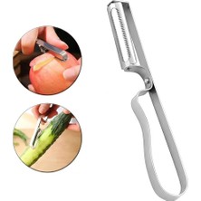 Kristal Paslanmaz Çelik Meyve ve Sebze Soyacağı, Çift Yönlü Bıçaklı, Ergonomik, Domates, Pa