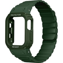Halkhouse Apple Watch 7 41MM Kordon Kasa Koruyuculu Esnek Kırılmaz Renkli Silikon Kordon