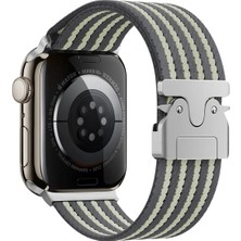 Halkhouse Apple Watch 2/3/4/5/6/7/8/9/se/ultra 2/42/44/45/49 ve Seri 10 46MM Kordon Kumaş Hasır Örgülü