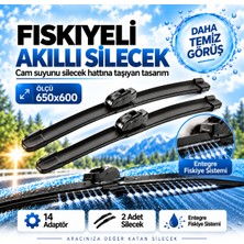 Solezon Maybach Tipi Fıskiyeli Akıllı Silecek Seti 2 Adet 14 Adaptörlü Ölçü: 650X600