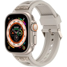 Halkhouse Apple Watch 2/3/4/5/6/7/8/9/se/ultra 2/42/44/45/49 ve Seri 10 46MM Kordon Premium Metal-Silikon