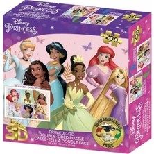 Prime 3D Disney Princess Çift Taraflı Puzzle 200 Parça