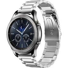 Halkhouse Samsung Gear S3 22MM Kordon Metal Premium Şık Lüks Klipsli