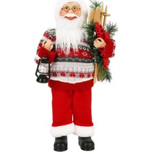 Generic Gaz Lambası Taşıyan Noel Baba Dekoratif Biblo 46 cm