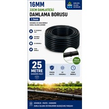 Üredrip 25 Metre 16MM 33CM Damlatıcılı Damlama Borusu-BHCALT