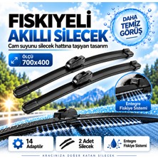 Solezon Maybach Tipi Fıskiyeli Akıllı Silecek Seti 2 Adet 14 Adaptörlü Ölçü: 700X400