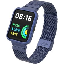 Halkhouse Xiaomi Redmi Watch 2 Lite Kordon Metal Klips Açılımlı Bükülmelere Dayanıklı Çerçeveli Dizayn