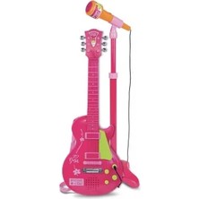 Generic Elektronik Ayaklı Mikrofonlu Pembe Gitar
