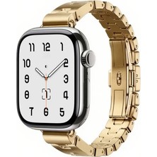 Halkhouse Apple Watch 2/3/4/5/6/7/8/9/se/ultra 2/42/44/45/49 ve Seri 10 46MM Kordon Paslanmaz Çelik Metal
