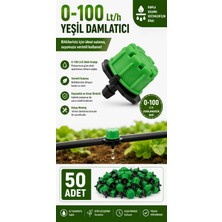 Üredrip 50 Adet Debi Ayarlı Yeşil Damlatıcı (100LT/SAAT)-BHCALT