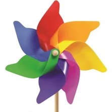 Generic 7 Kanat 65 cm Gök Kuşağı Rüzgar Gülü