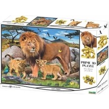Prime 3D - Aslan Ailesi 500 Parça Yetişkin Puzzle