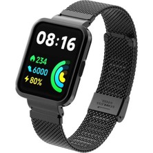 Halkhouse Xiaomi Redmi Watch 2 Lite Kordon Metal Klips Açılımlı Bükülmelere Dayanıklı Çerçeveli Dizayn