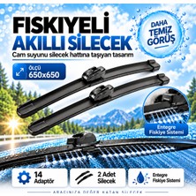 Solezon Maybach Tipi Fıskiyeli Akıllı Silecek Seti 2 Adet 14 Adaptörlü Ölçü: 650X650