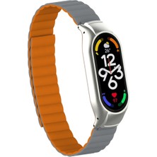 Halkhouse Xiaomi Mi Band 7 Mıknatıslı Şık ve Dayanıklı Çift Renkli Kordon Kayış