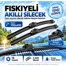 Solezon Maybach Tipi Fıskiyeli Akıllı Silecek Seti 2 Adet 14 Adaptörlü Ölçü: 700X450