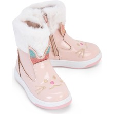 Civil Boots Kedi Nakışlı Rugan 26- Bot - Pembe