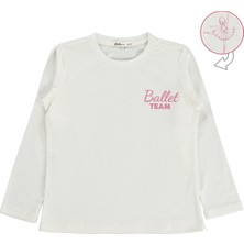 Civil Girls Ballet Team Baskılı 6-9 Yaş Sweatshirt - Ekru
