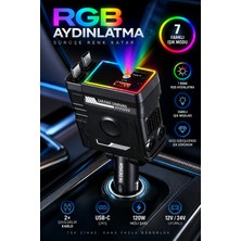 Bubitechh YK-OT719 120W LED Işıklı 4in1 Araç Şarj Cihazı
