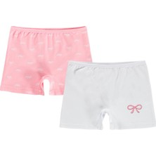 Civil Girls Civil Kız Çocuk Fiyonk Kız Çocuk 2'li Boxer | Likralı Süprem | Okul Kreş ve Günlük Kullanım