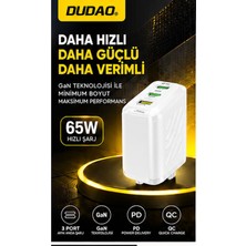 Dudao 65W Gan Pd+Qc Şarj Başlığı