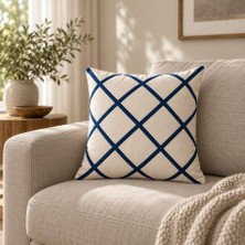 Buldan Natura Soho Geometrik Nakışlı Dekoratif Kırlent Kılıfı 43×43 cm