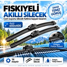 Solezon Maybach Tipi Fıskiyeli Akıllı Silecek Seti 2 Adet 14 Adaptörlü Ölçü: 650X400