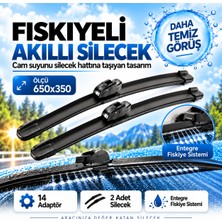 Solezon Maybach Tipi Fıskiyeli Akıllı Silecek Seti 2 Adet 14 Adaptörlü Ölçü: 650X350