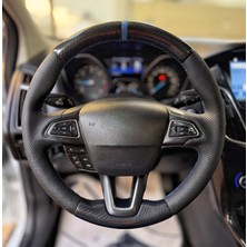 Stilix Garage Focus 3,5 Araca Özgü Dikmeli Direksiyon Kılıfı F1 Olan Direksiyona Uygundur