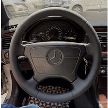 Stilix Garage Mercedes W124 E200 Araca Özel Dikmeli Direksiyon Kılıfı Düz Deri