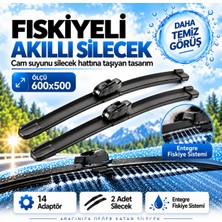 Solezon Maybach Tipi Fıskiyeli Akıllı Silecek Seti 2 Adet 14 Adaptörlü Ölçü: 600X500