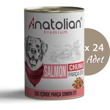 Anatolian Premium Somonlu Parça Etli Yetişkin Köpek Konservesi 400 gr x 24 Adet (9,6 kg)