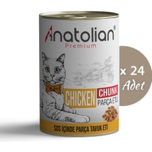 Anatolian Premium Tavuklu Parça Etli Yetişkin Kedi Konservesi 400 gr x 24 Adet (9,6 Kg)